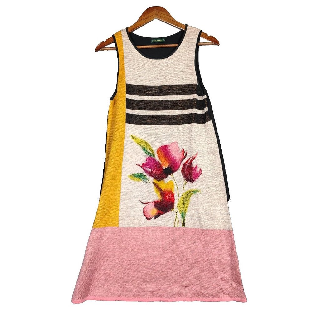 Anthropologie Troubadour Sweater Dress Women's Small Multi Colorblock Wool Blend